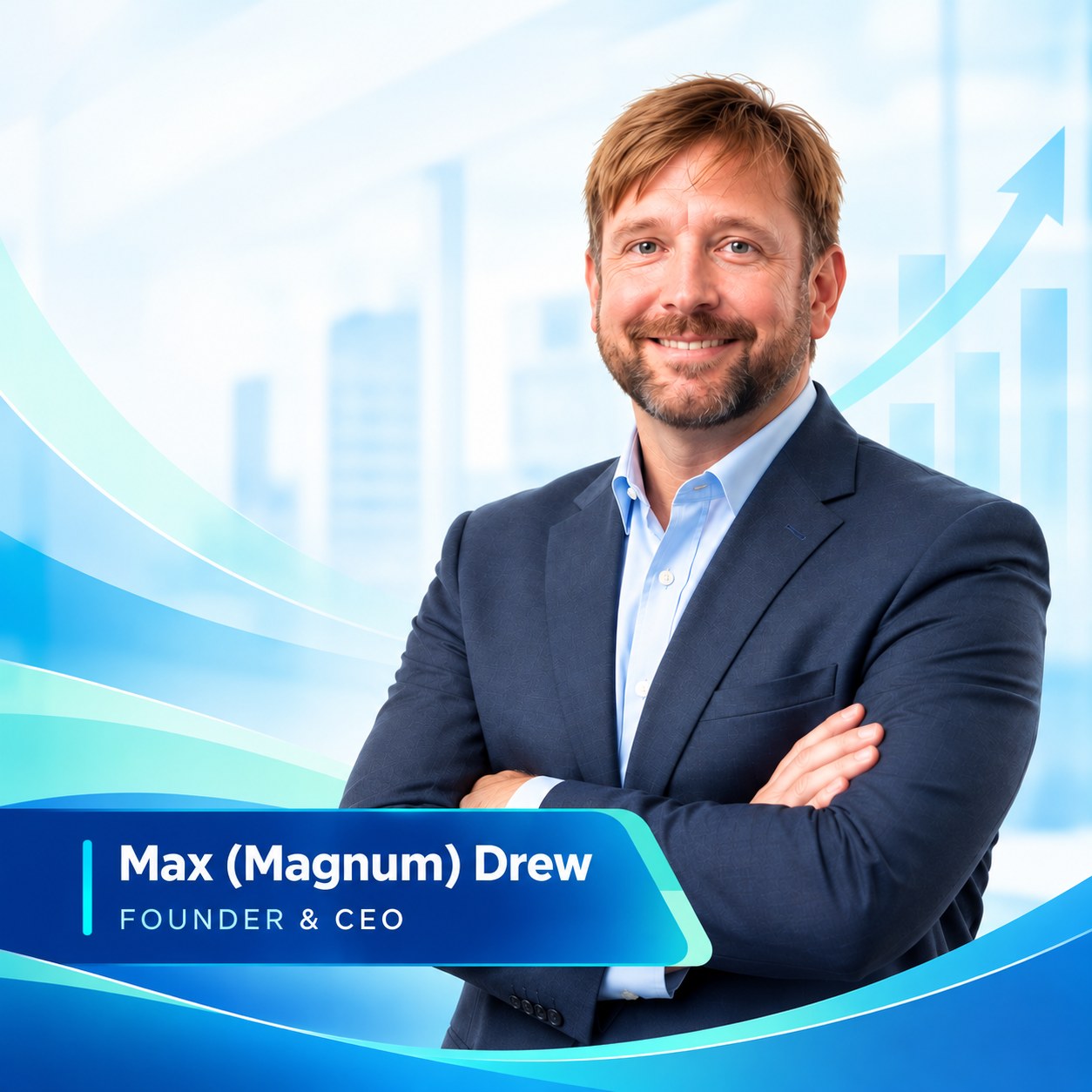 Max (Magnum) Drew, Founder and CEO of Magnum CPA PC, smiling with arms crossed