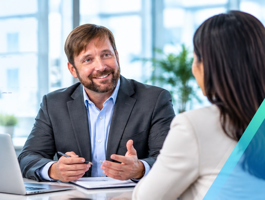 Max Drew, CPA, meeting with a client in the Magnum CPA PC office